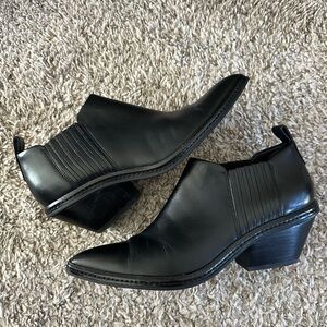 Via Spiga Black Genuine Leather Ankle Boots